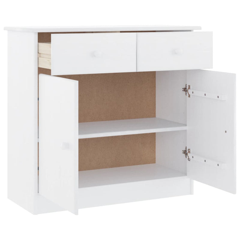 Dulap ALTA, alb, 77x35x73 cm, lemn masiv de pin