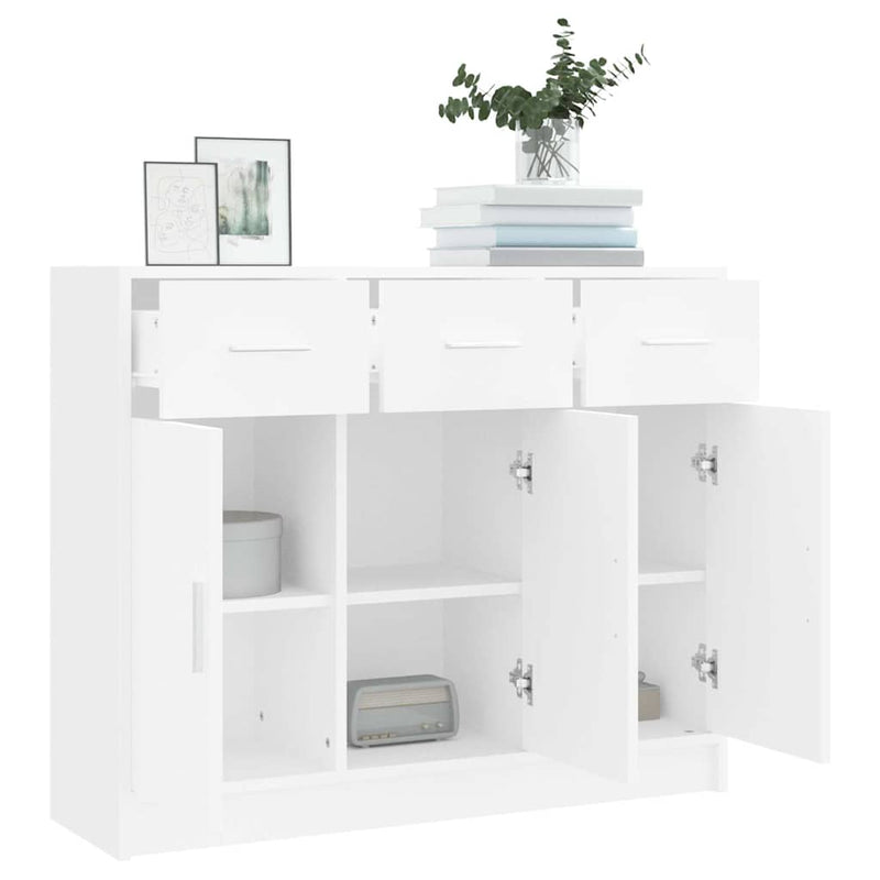 Bufet alb 91x28x75 cm lemn stratificat