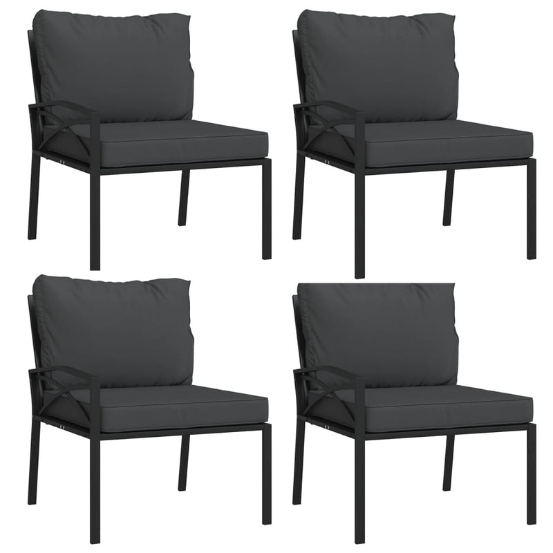 Set mobilier de grădină cu perne gri, 11 piese, oțel