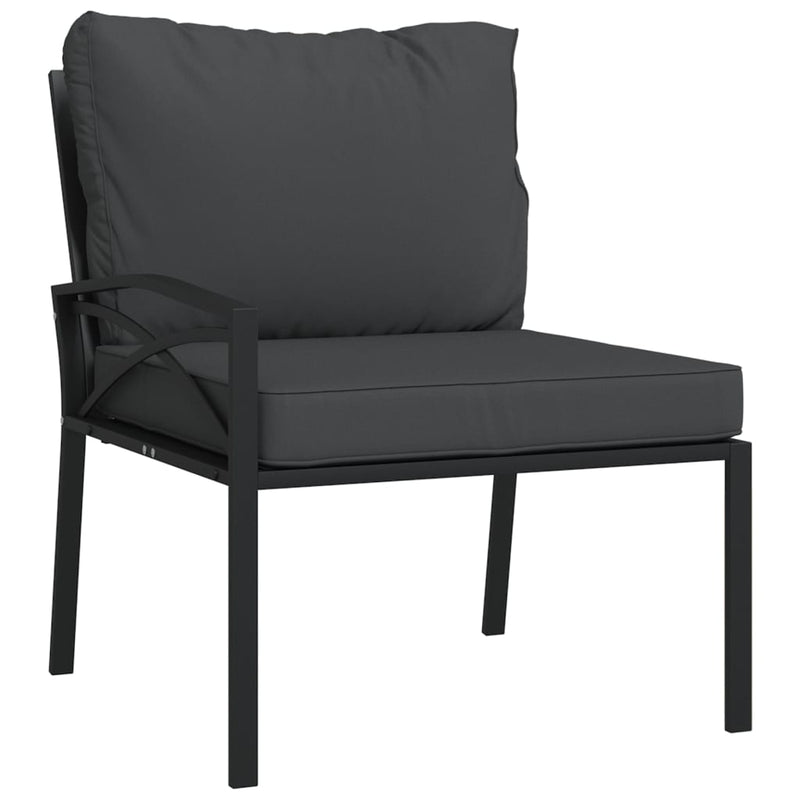 Set mobilier de grădină cu perne gri, 11 piese, oțel