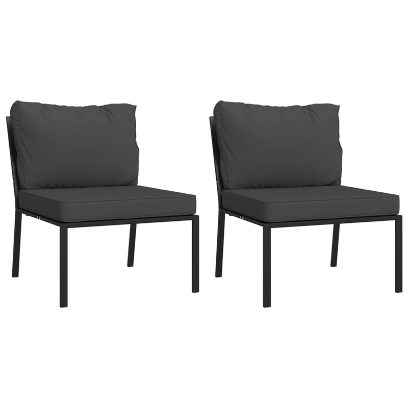 Set mobilier de grădină cu perne gri, 11 piese, oțel