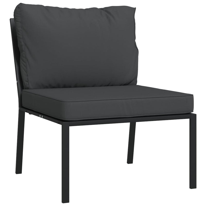 Set mobilier de grădină cu perne gri, 11 piese, oțel