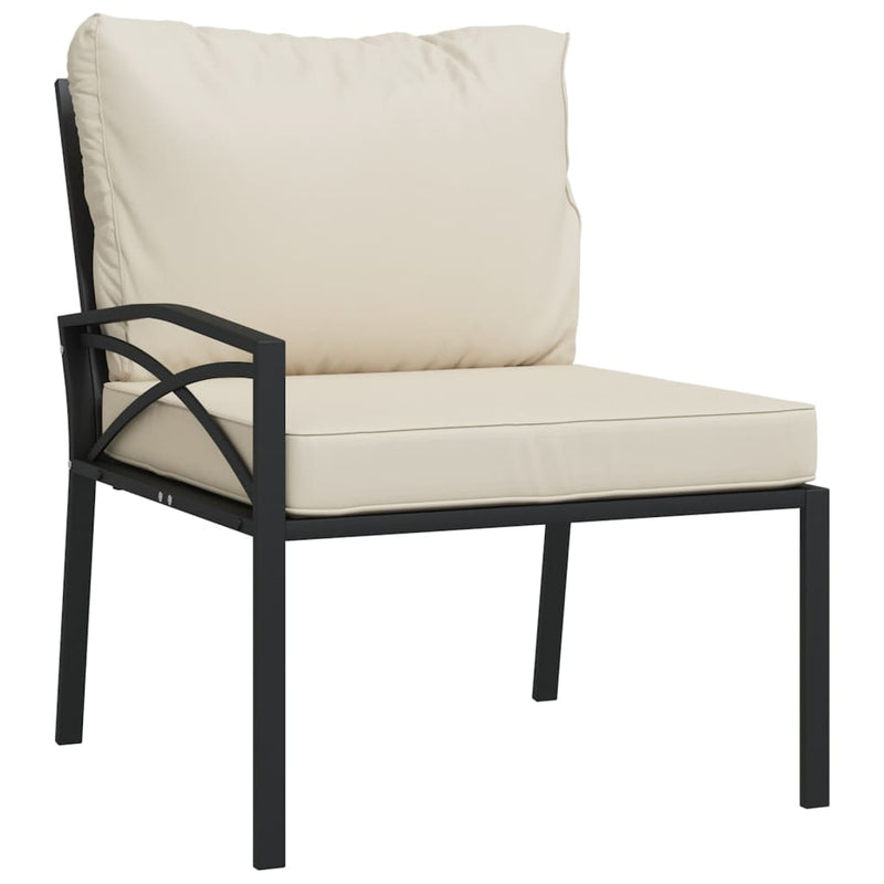 Set mobilier de grădină cu perne nisipii, 11 piese, oțel
