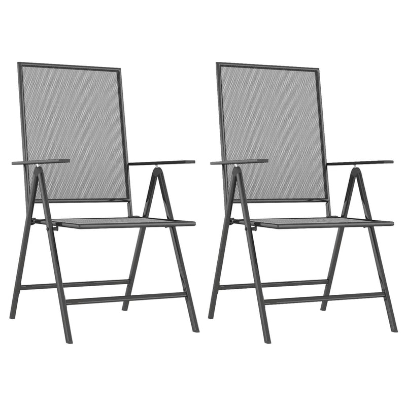 Set de masă grădină, 3 piese, antracit, oțel