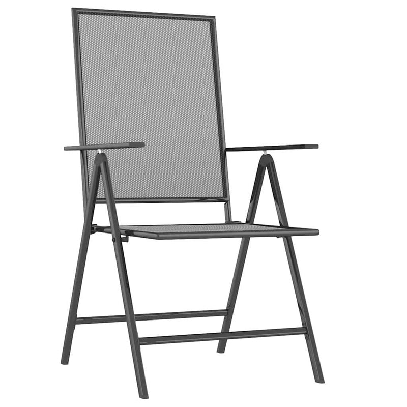 Set de masă grădină, 3 piese, antracit, oțel
