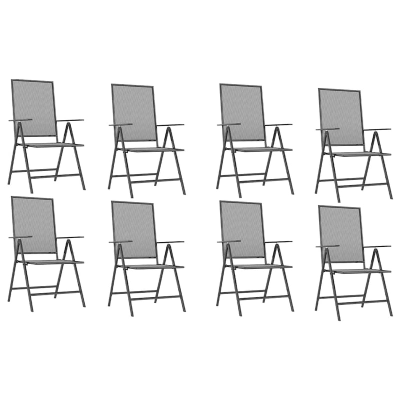 Set de masă pentru grădină, 9 piese, antracit, oțel