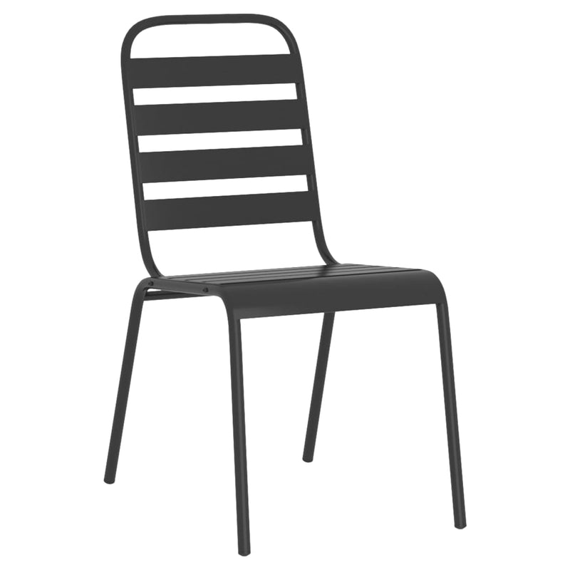 Set de masă pentru grădină, 7 piese, antracit, oțel