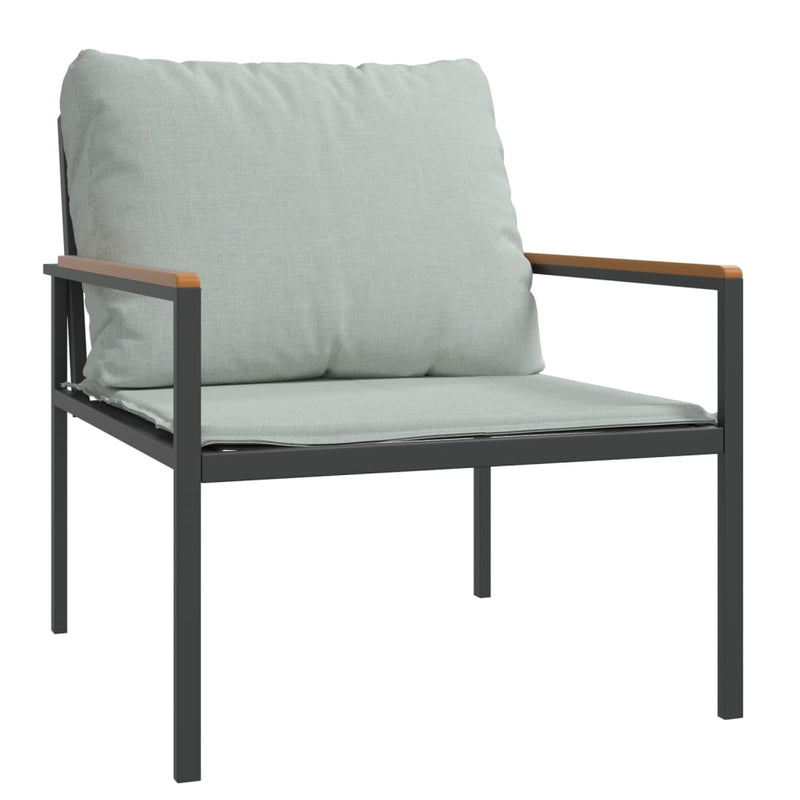 Set mobilier de grădină, cu perne, antracit, 4 piese, oțel