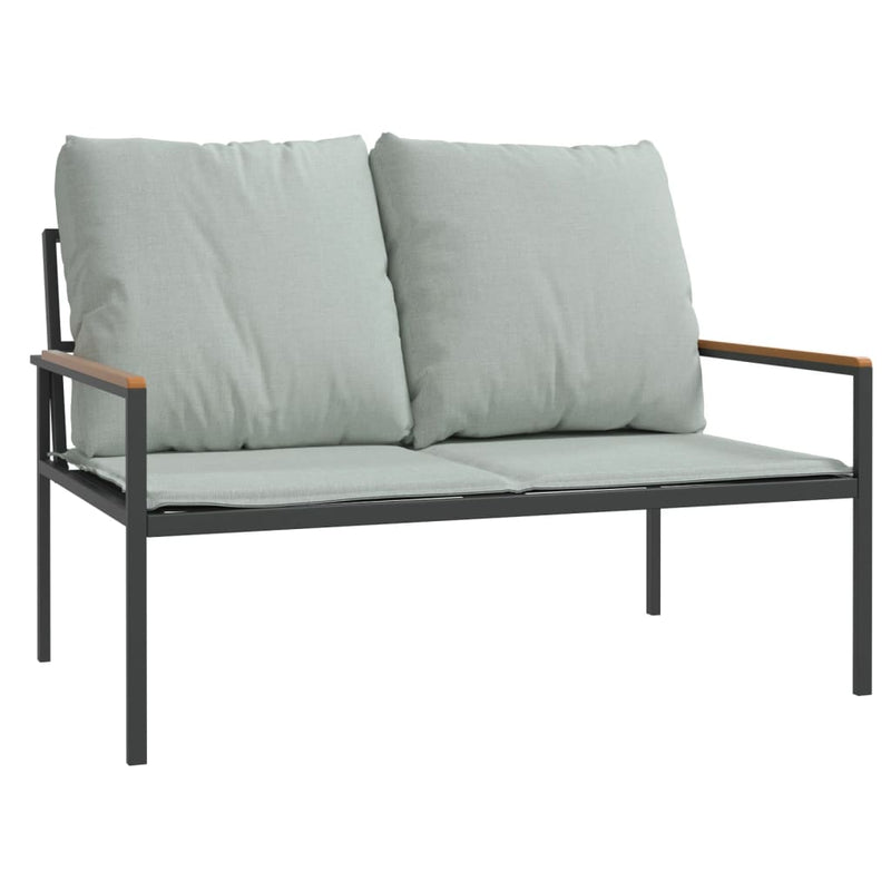 Set mobilier de grădină, cu perne, antracit, 4 piese, oțel