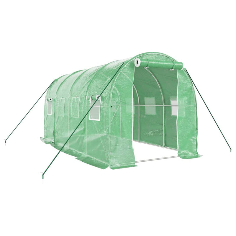 Seră cu cadru din oțel, verde, 8 m², 4x2x2 m