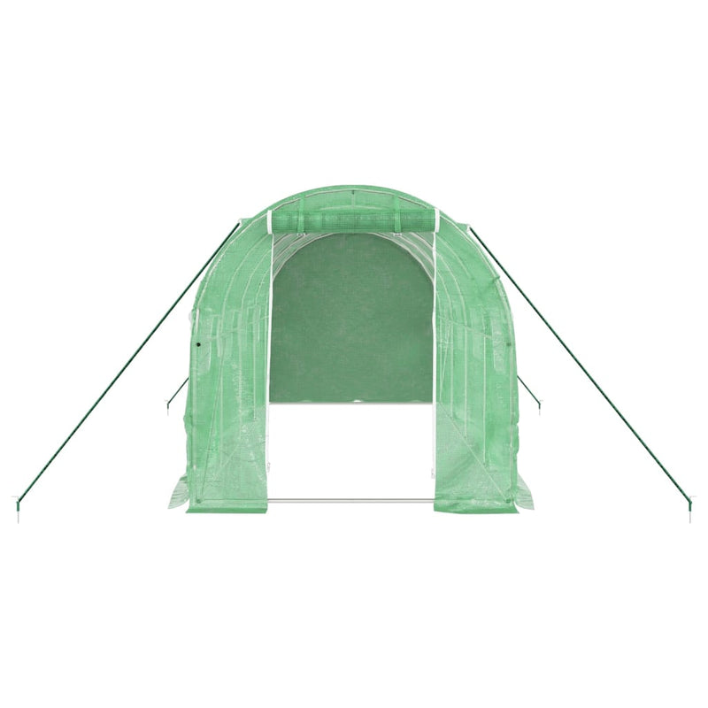 Seră cu cadru din oțel, verde, 8 m², 4x2x2 m