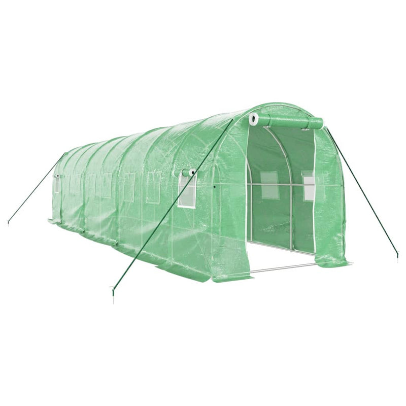 Seră cu cadru din oțel, verde, 16 m², 8x2x2 m
