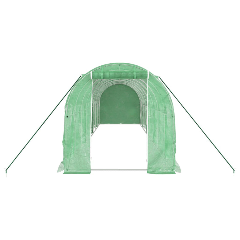 Seră cu cadru din oțel, verde, 16 m², 8x2x2 m