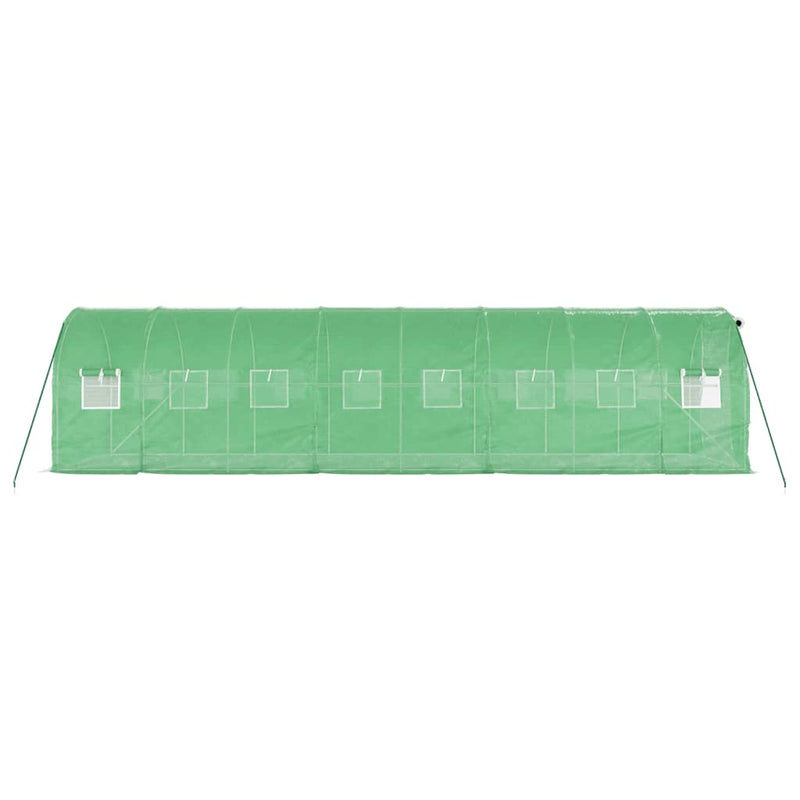 Seră cu cadru din oțel, verde, 16 m², 8x2x2 m