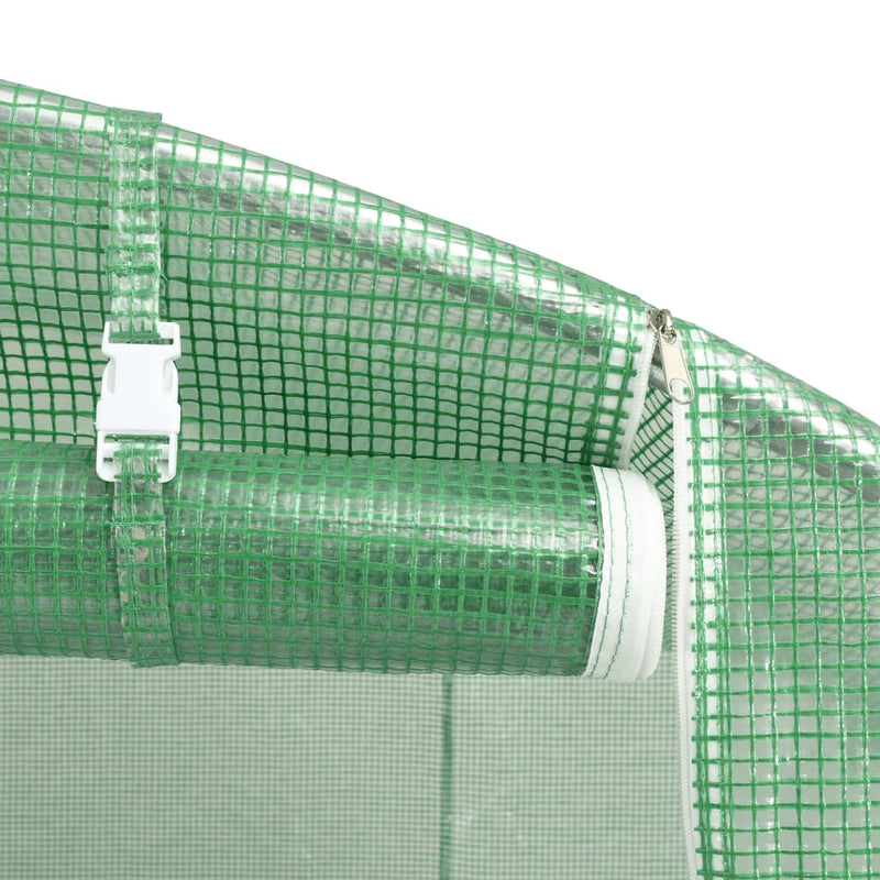 Seră cu cadru din oțel, verde, 16 m², 8x2x2 m