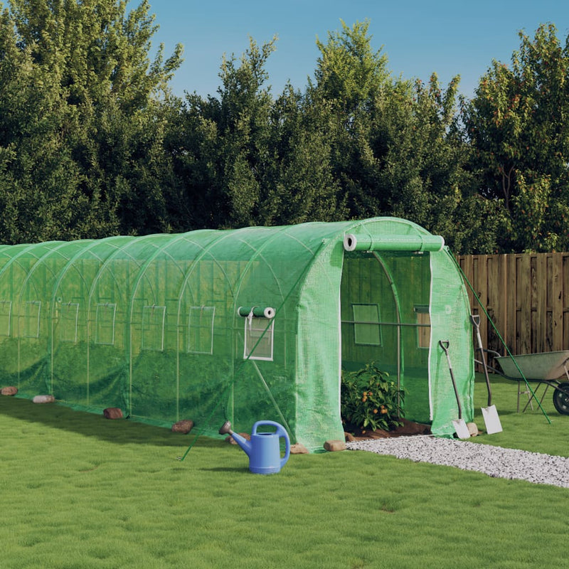 Seră cu cadru din oțel, verde, 16 m², 8x2x2 m