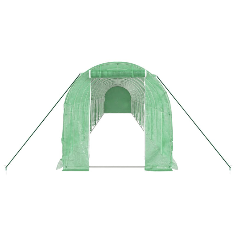 Seră cu cadru din oțel, verde, 28 m², 14x2x2 m