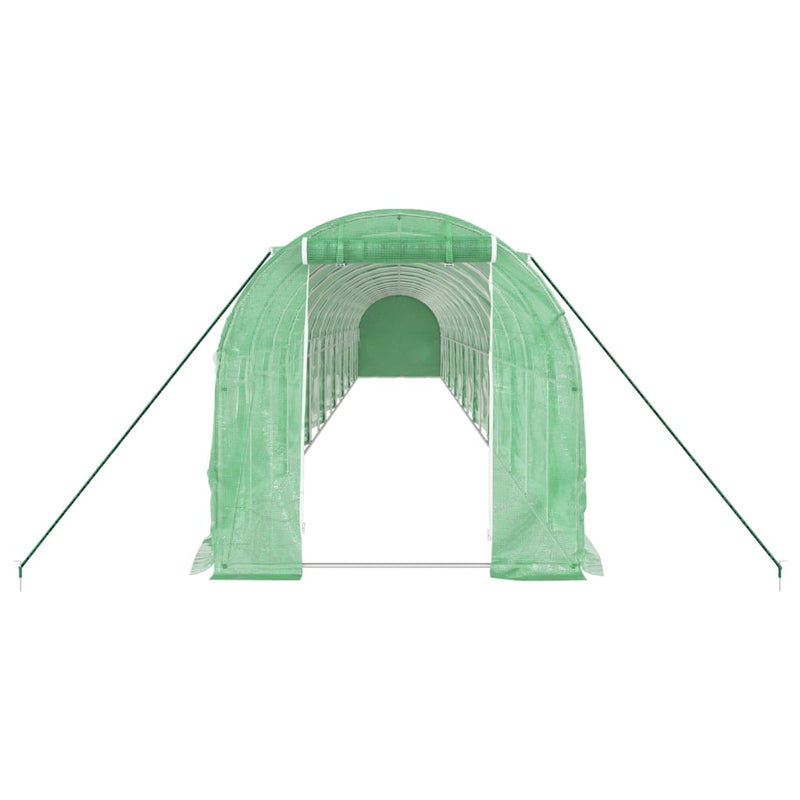 Seră cu cadru din oțel, verde, 32 m², 16x2x2 m