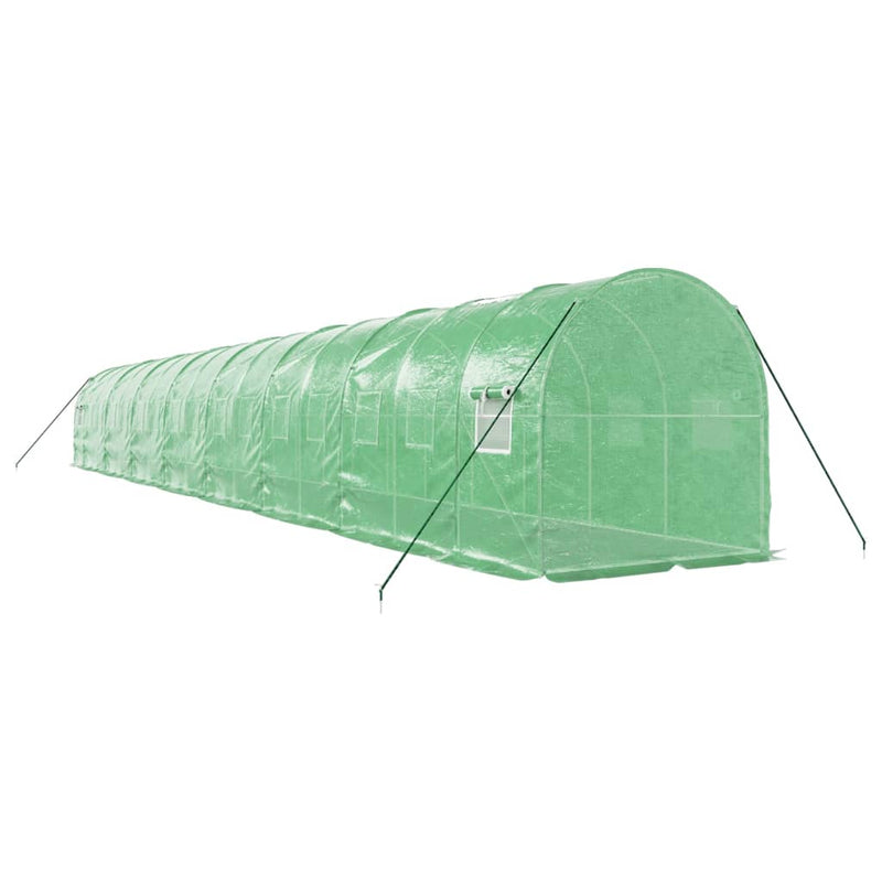 Seră cu cadru din oțel, verde, 32 m², 16x2x2 m