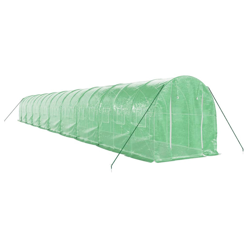 Seră cu cadru din oțel, verde, 36 m², 18x2x2 m