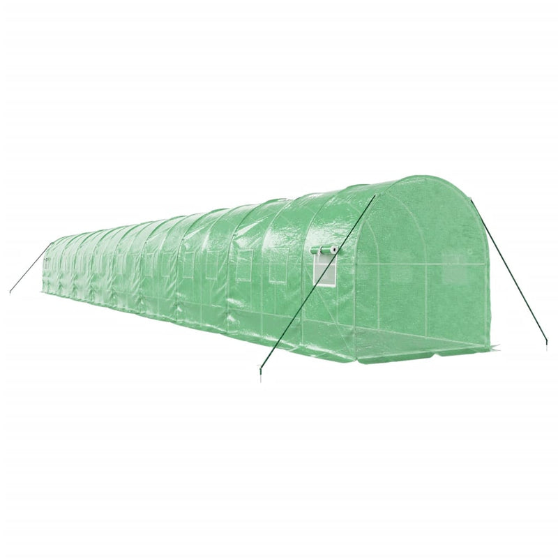 Seră cu cadru din oțel, verde, 36 m², 18x2x2 m
