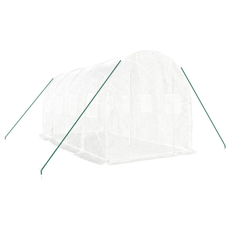 Seră cu cadru din oțel, alb, 8 m², 4x2x2 m