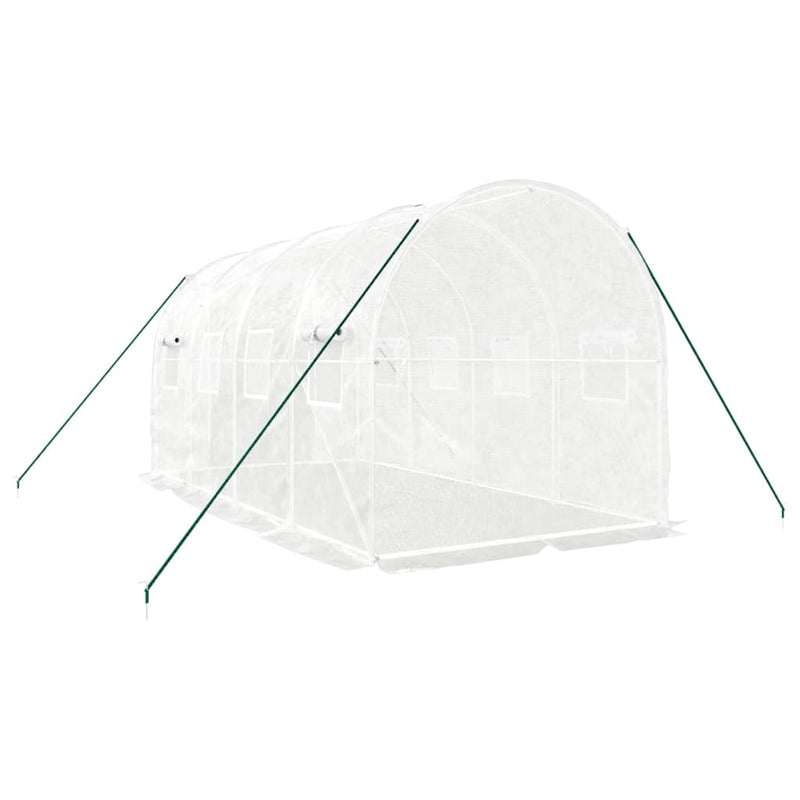 Seră cu cadru din oțel, alb, 8 m², 4x2x2 m