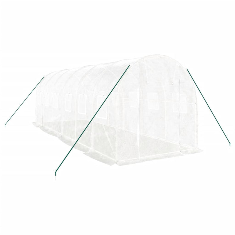 Seră cu cadru din oțel, alb, 12 m², 6x2x2 m