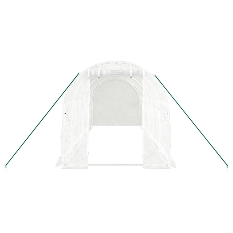 Seră cu cadru din oțel, alb, 12 m², 6x2x2 m
