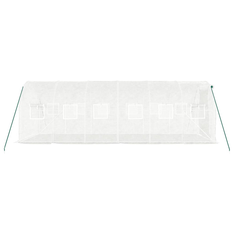 Seră cu cadru din oțel, alb, 12 m², 6x2x2 m