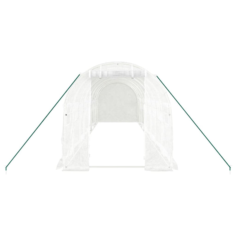 Seră cu cadru din oțel, alb, 16 m², 8x2x2 m