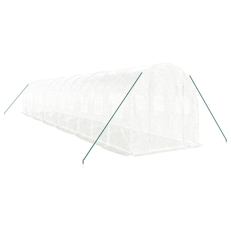 Seră cu cadru din oțel, alb, 24 m², 12x2x2 m