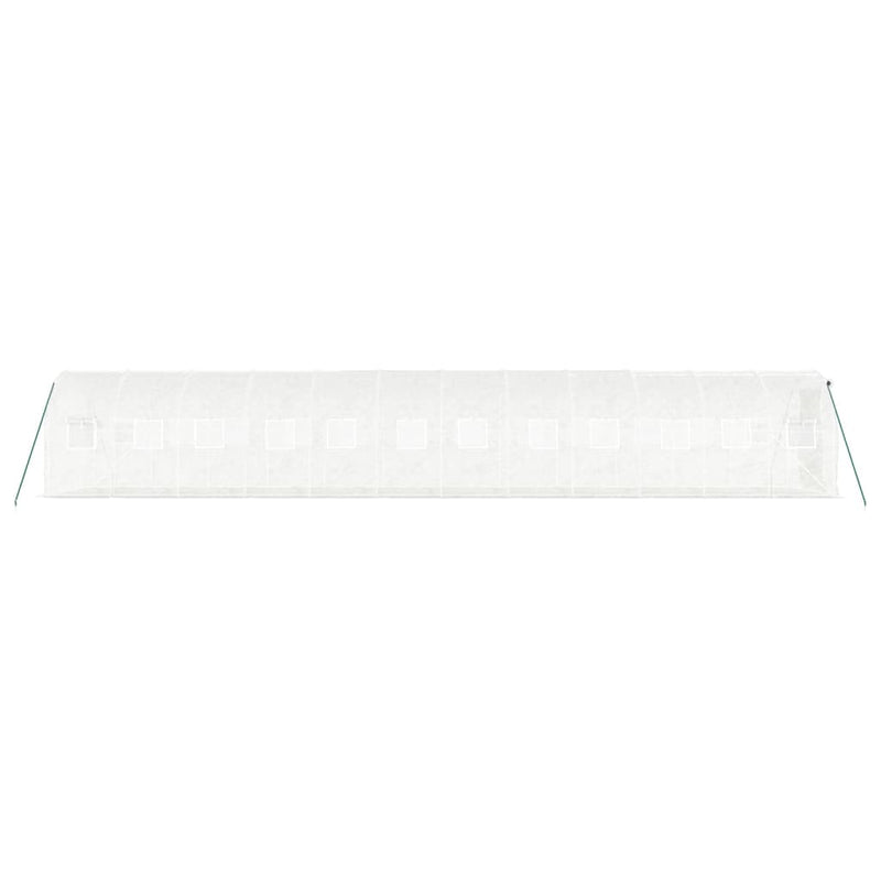 Seră cu cadru din oțel, alb, 24 m², 12x2x2 m