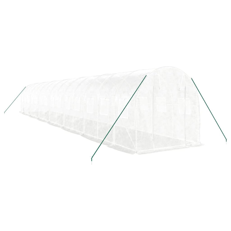 Seră cu cadru din oțel, alb, 28 m², 14x2x2 m