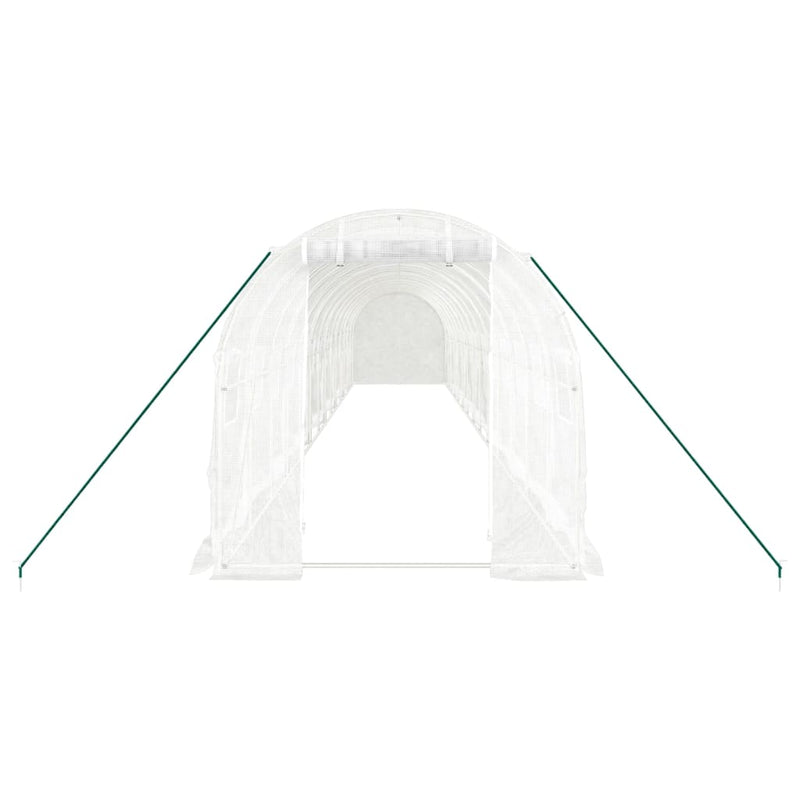 Seră cu cadru din oțel, alb, 28 m², 14x2x2 m