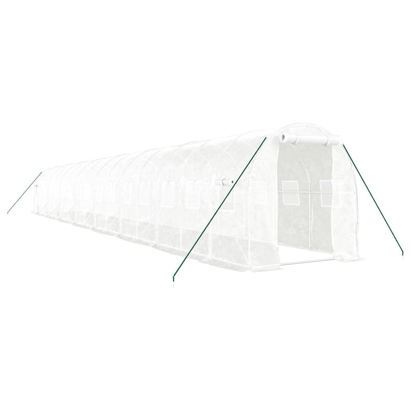 Seră cu cadru din oțel, alb, 32 m², 16x2x2 m