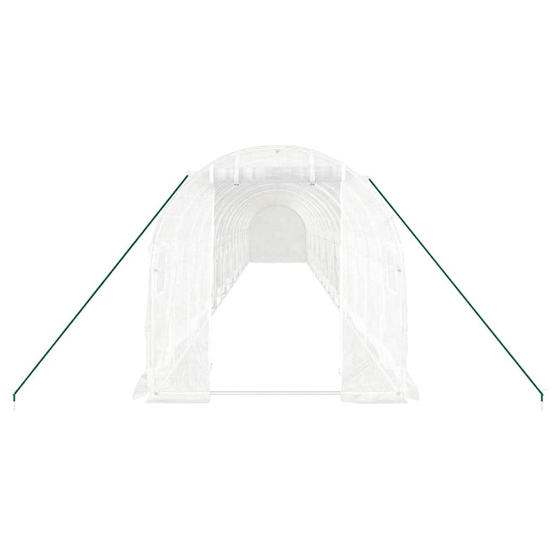 Seră cu cadru din oțel, alb, 32 m², 16x2x2 m