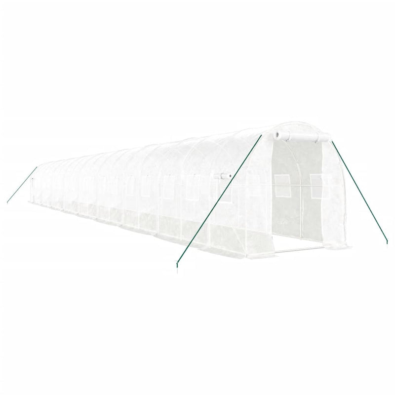 Seră cu cadru din oțel, alb, 36 m², 18x2x2 m