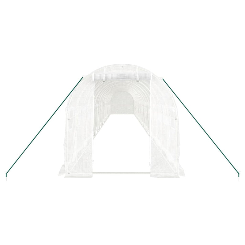 Seră cu cadru din oțel, alb, 36 m², 18x2x2 m
