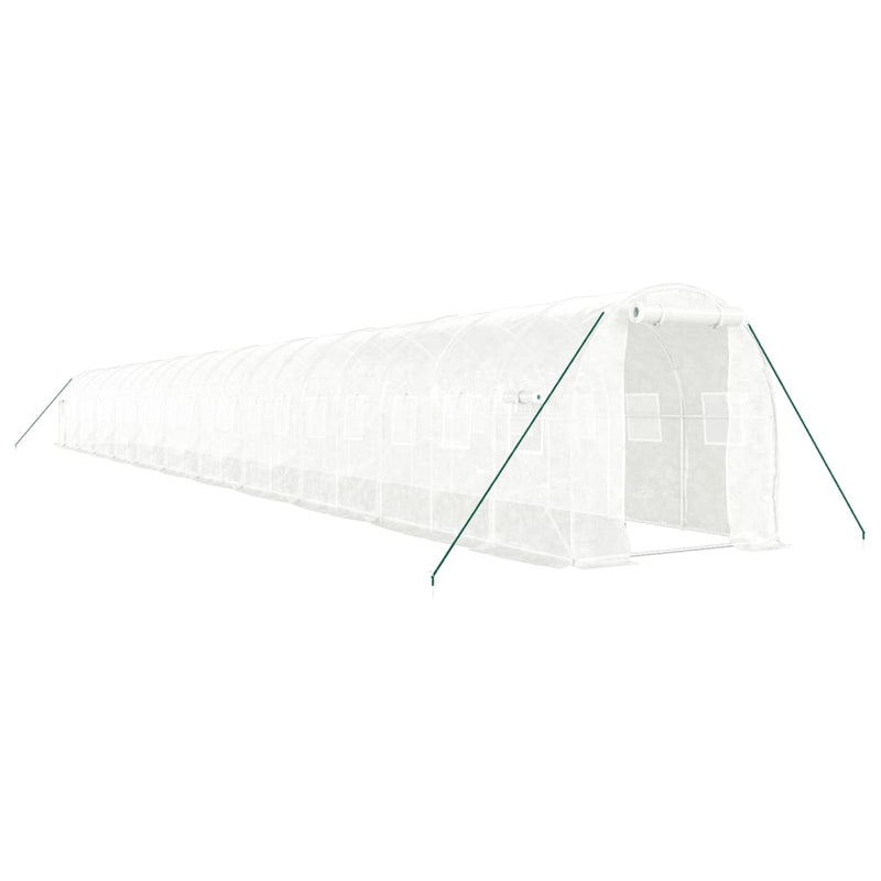 Seră cu cadru din oțel, alb, 44 m², 22x2x2 m
