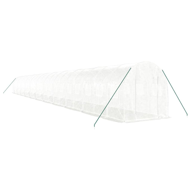 Seră cu cadru din oțel, alb, 44 m², 22x2x2 m