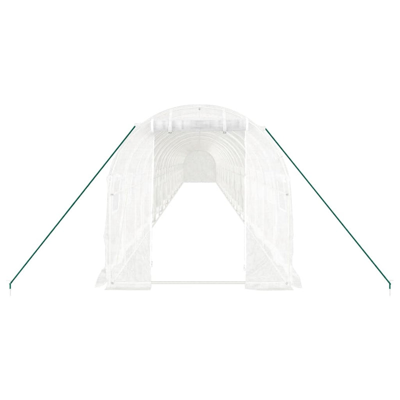 Seră cu cadru din oțel, alb, 44 m², 22x2x2 m