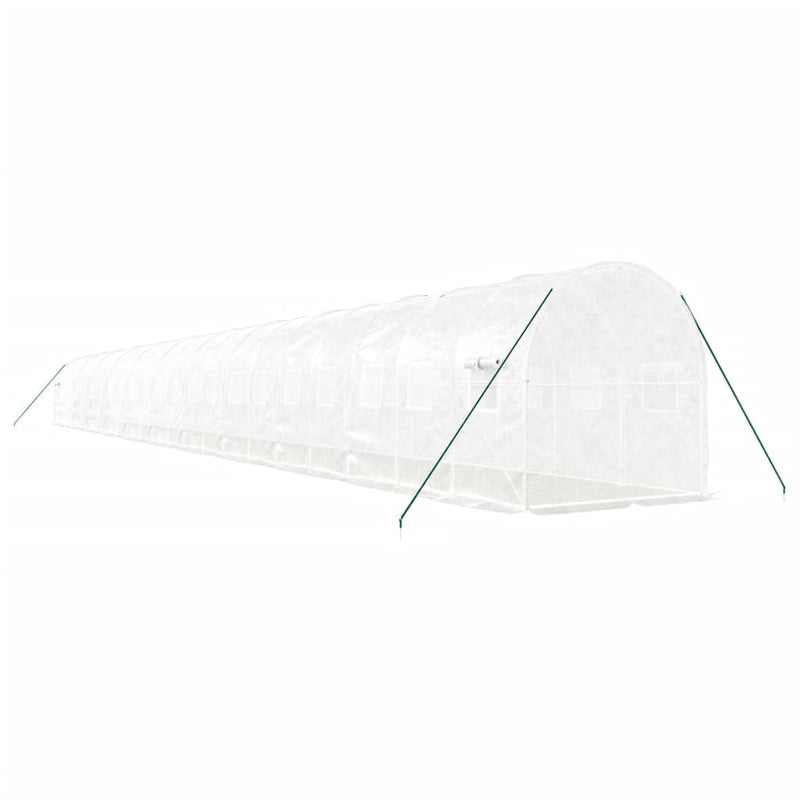 Seră cu cadru din oțel, alb, 44 m², 22x2x2 m