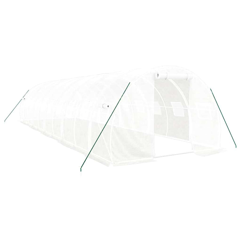 Seră cu cadru din oțel, alb, 30 m², 10x3x2 m