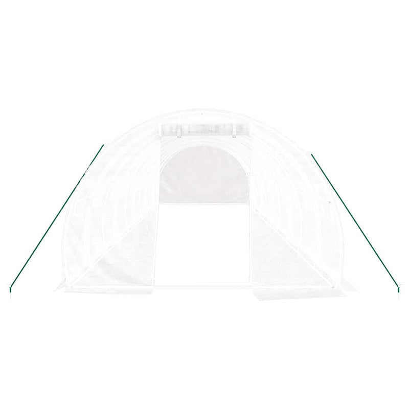 Seră cu cadru din oțel, alb, 30 m², 10x3x2 m