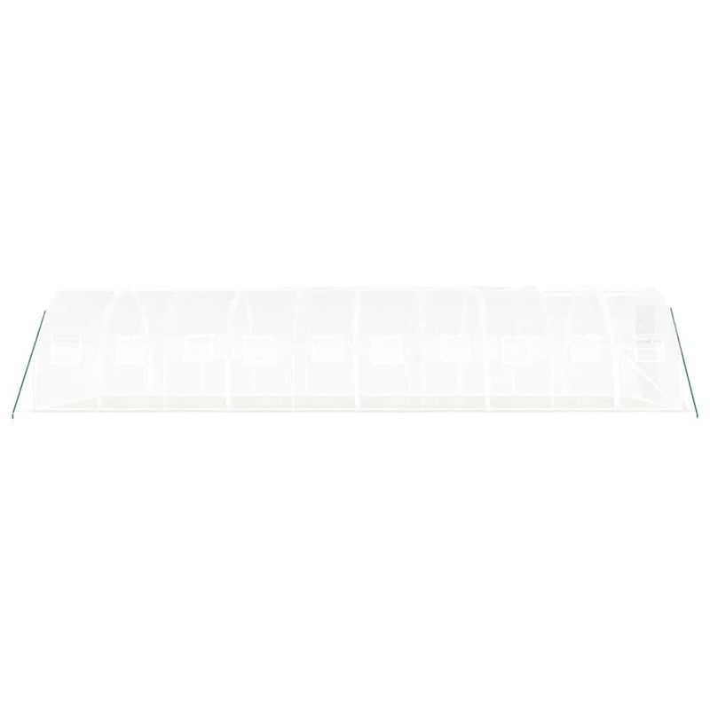 Seră cu cadru din oțel, alb, 30 m², 10x3x2 m