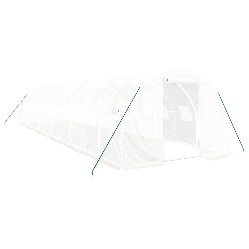 Seră cu cadru din oțel, alb, 36 m², 12x3x2 m