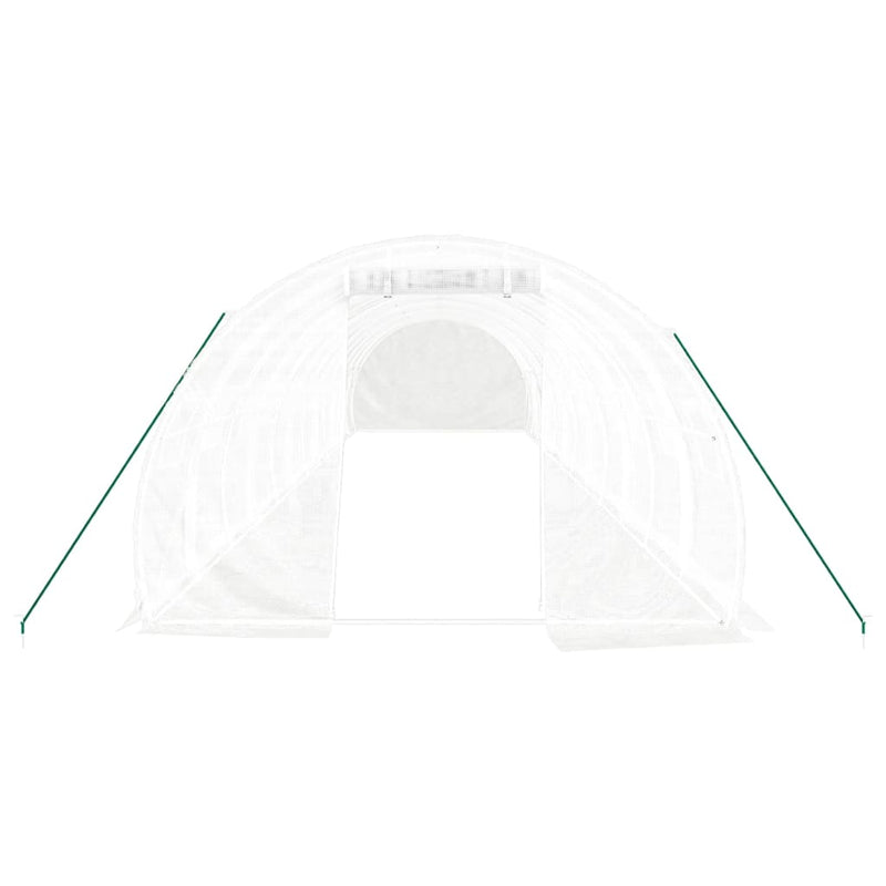 Seră cu cadru din oțel, alb, 36 m², 12x3x2 m