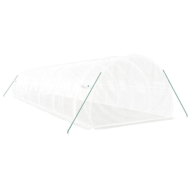 Seră cu cadru din oțel, alb, 36 m², 12x3x2 m