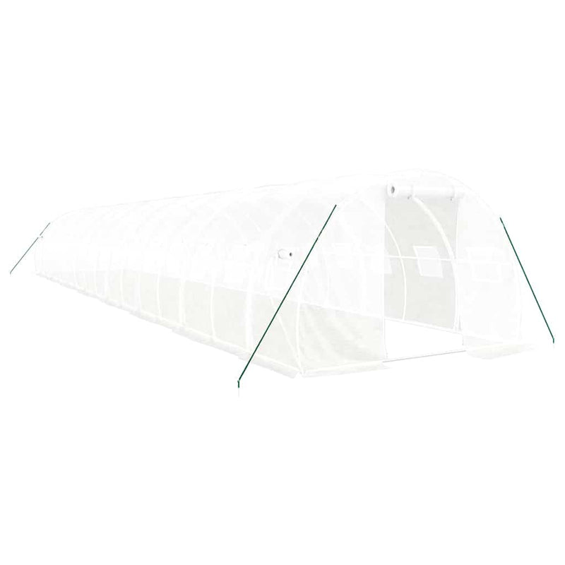 Seră cu cadru din oțel, alb, 48 m², 16x3x2 m